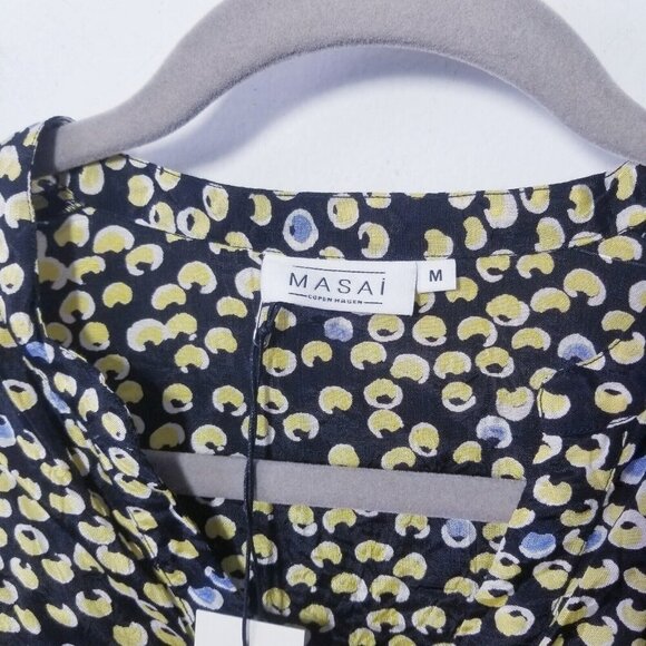 NWT Masai Dobra Top Womens Size M Polka Dot Chiffon Blouse NEW - Picture 3 of 7